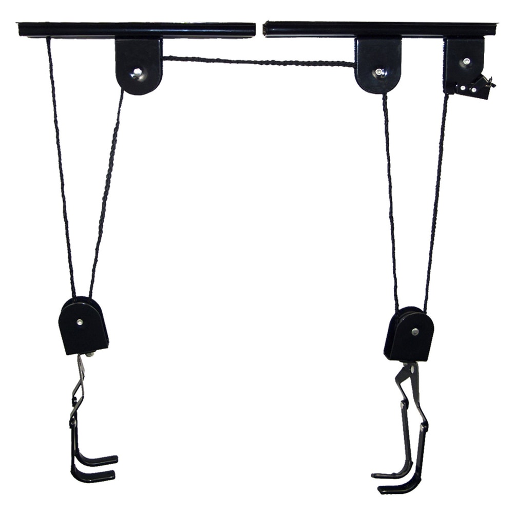 ۞Bicycle Hoist Garage Storage Bike Lift Pulley System with 60kg Bearing