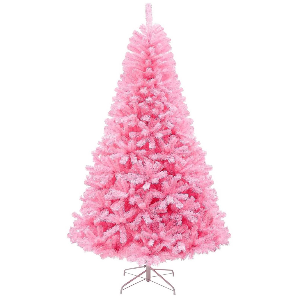 NUVOX Pink Christmas Tree, 7FT Christmas Tree with Metal Stand ...