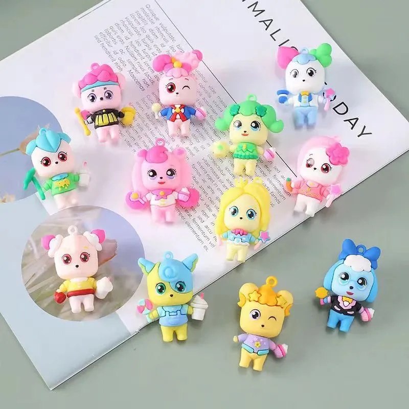 ☾12Pcs Anime 매우 귀엽다 Cartoon Catch Teenieping Keychain DIY Accessories ...