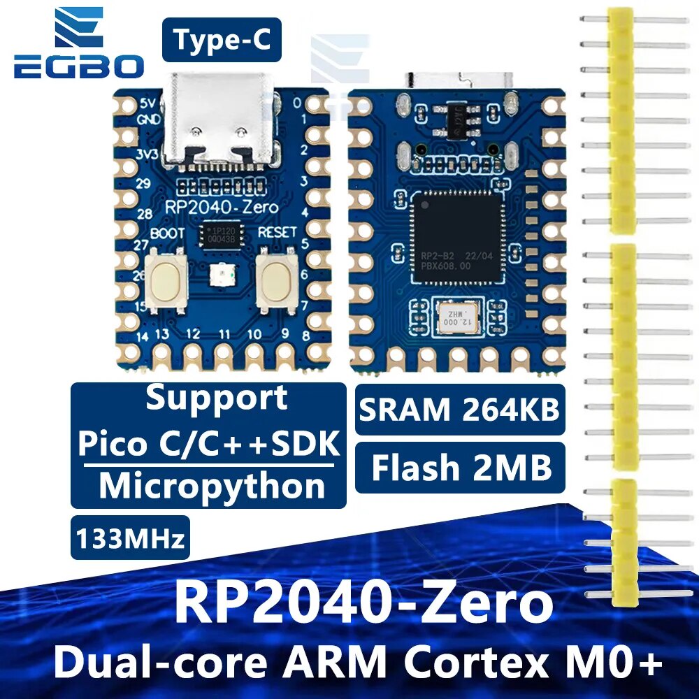 Rp2040 Zero Rp2040 Para Microcontrolador Raspberry Pi Pico Módulo De Placa De Desarrollo De 9532