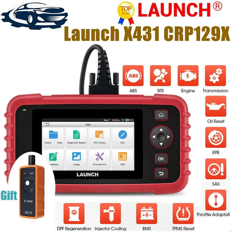 LAUNCH CRP129I-OBD2 Scanner ABS/SRS/Engine/Transmission Diagnoses with 15  Reset Throttle Matching/Oil/EPB/SAS/TPMS【Lifetime Free Update】Check Engine  Code Reader 