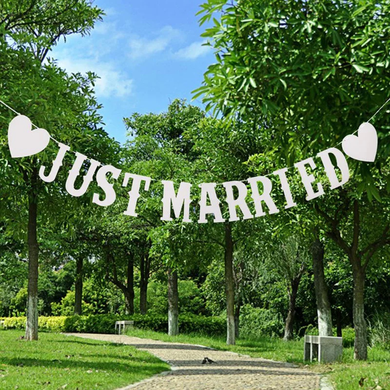 Gästebuch Retro "Just Married" Weiß-grau | Gästebücher | Hochzeitsdeko