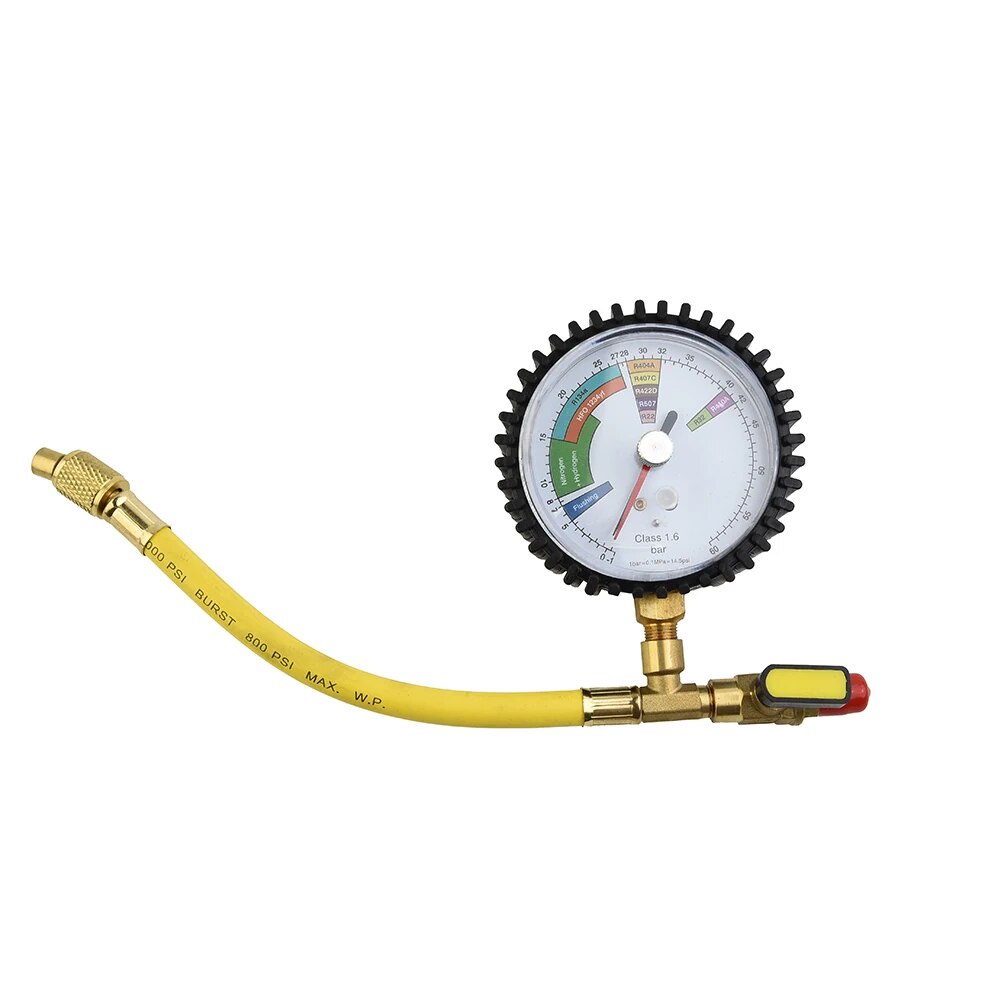 Good quality1/4 SAE Inch Connector Pressure Gauge HVAC System Nitrogen