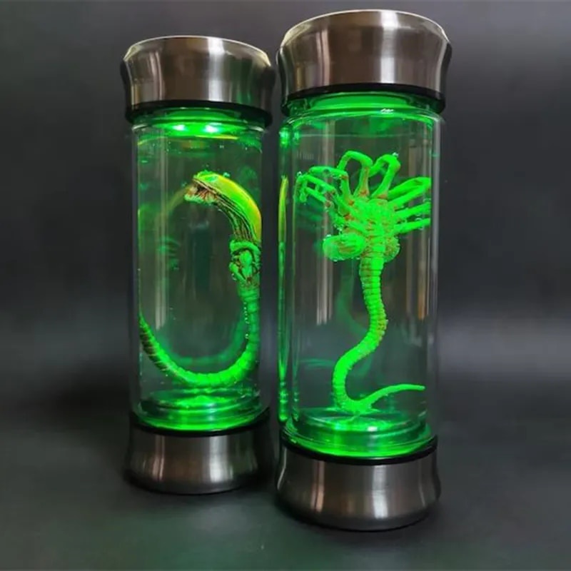 Alien Glow Jar Xenomorph Specimen Facehugger Embryo Glass Jar Movie