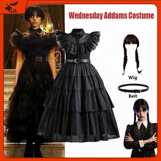 Movie Wednesday Cosplay Dresses Wednesday Addams Cosplay Costume Gothic  Wind Adult Kids Children Dress Halloween Party Costumes - AliExpress