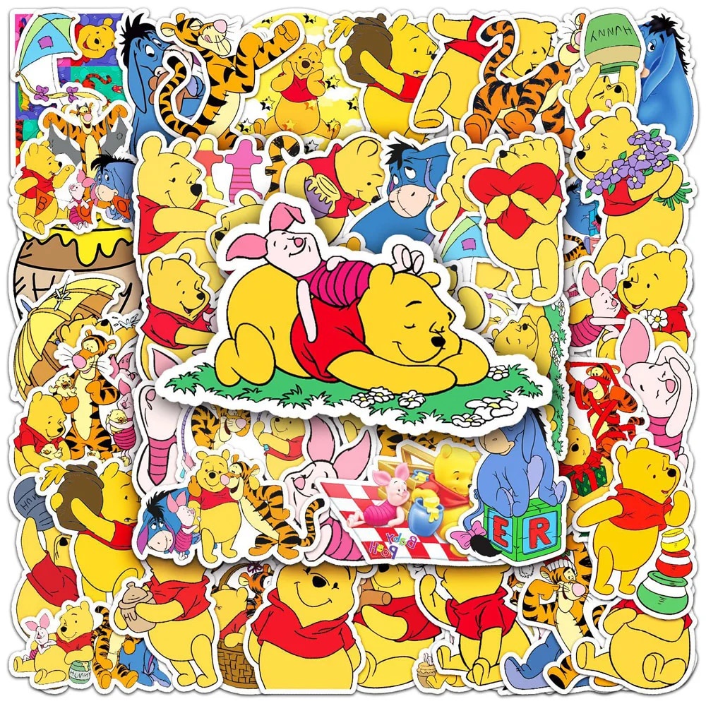 ♠10/30/50pcs Cute Disney Winnie The Pooh Stickers Owl Eeyore Cartoon