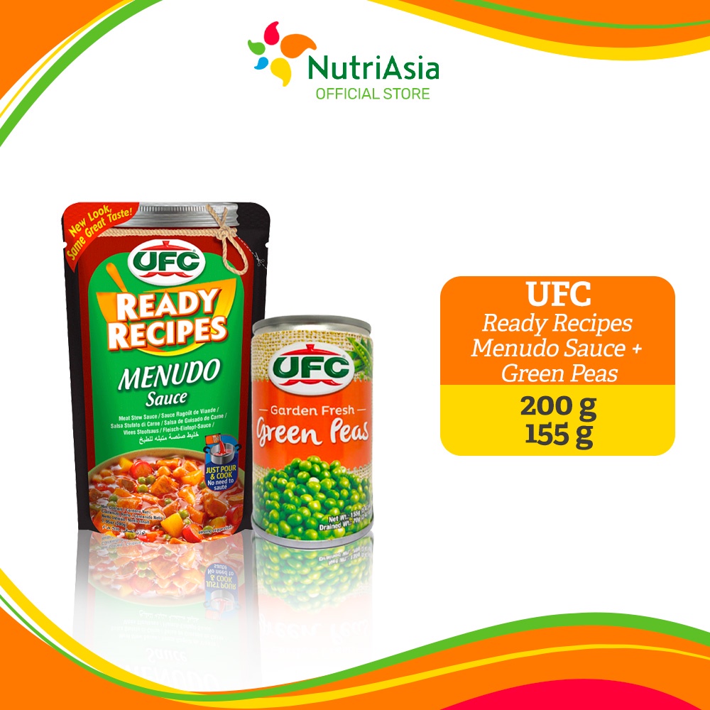 UFC Ready Recipes Menudo 200g & UFC Green Peas 155g | Shopee Philippines