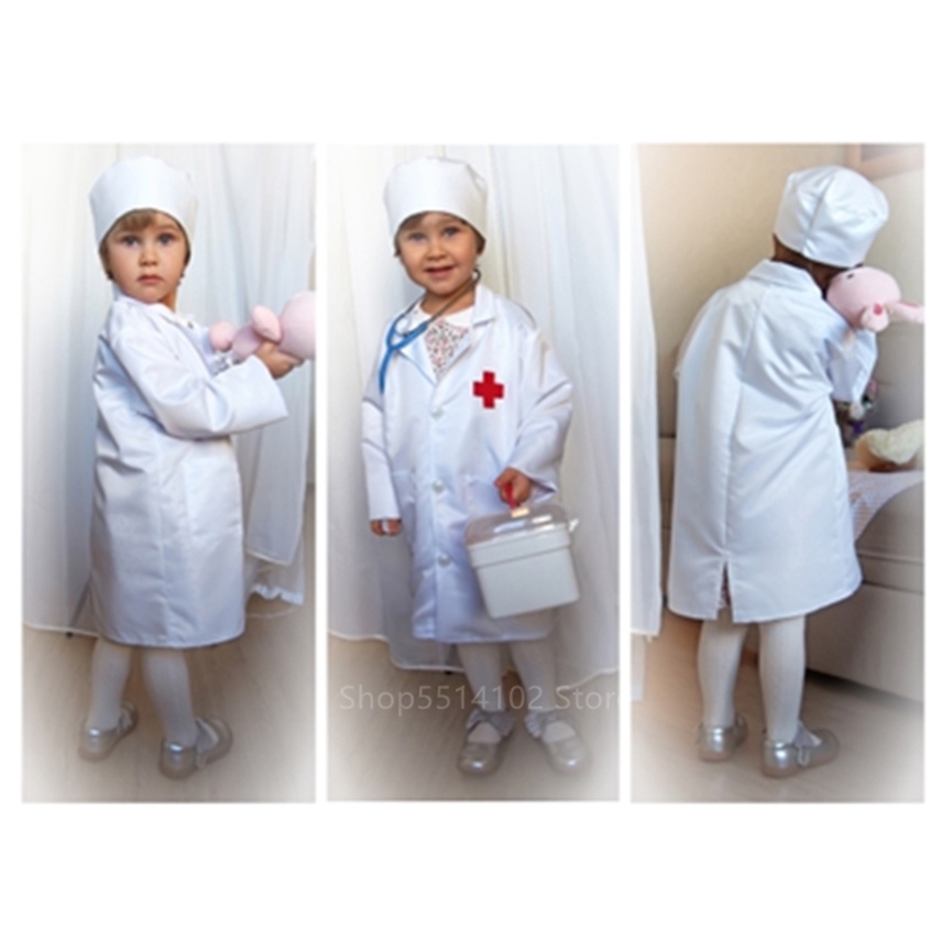 ♠ Children Surgical Uniform Cosplay Costume Doctor Nurse Halloween Kid