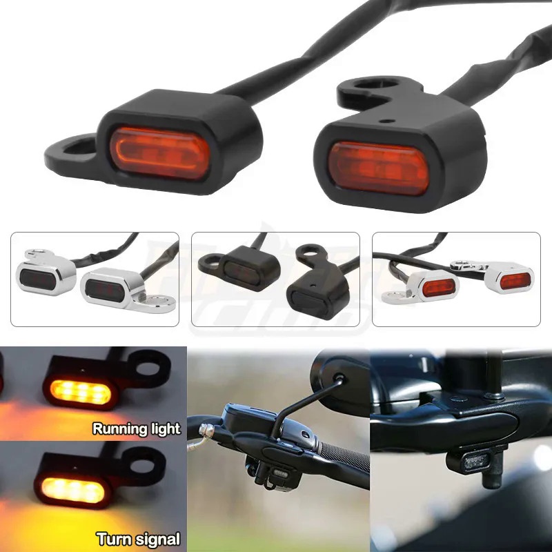 Motorcycle LED Turn Signal Mini Light For Harley Softail Breakout Slim ...