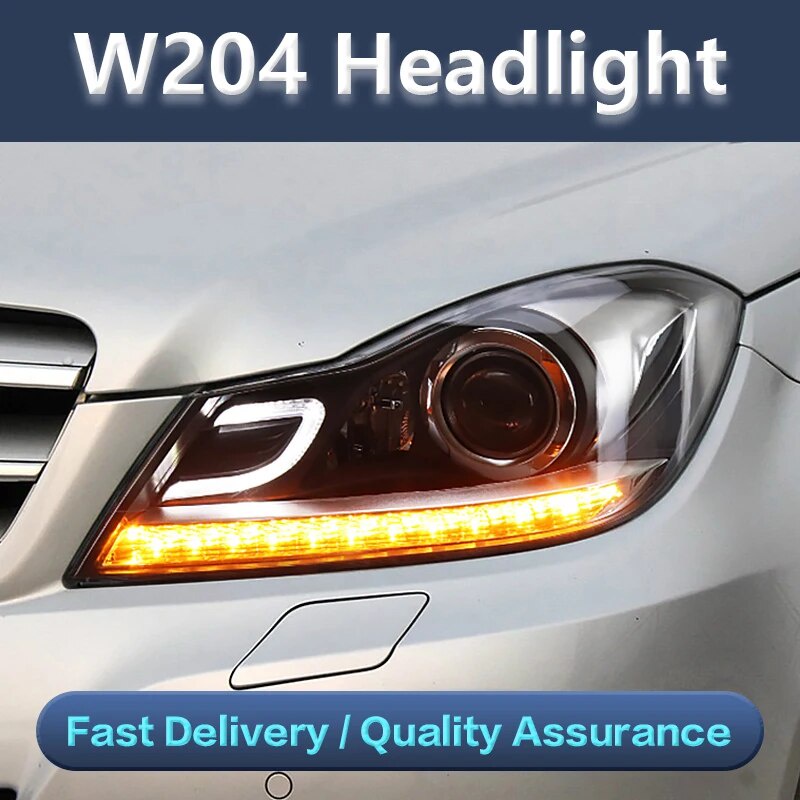 ☺Car Styling For BENZ W204 C CLASS C180 C200 LED DRL Headlights Upgrade