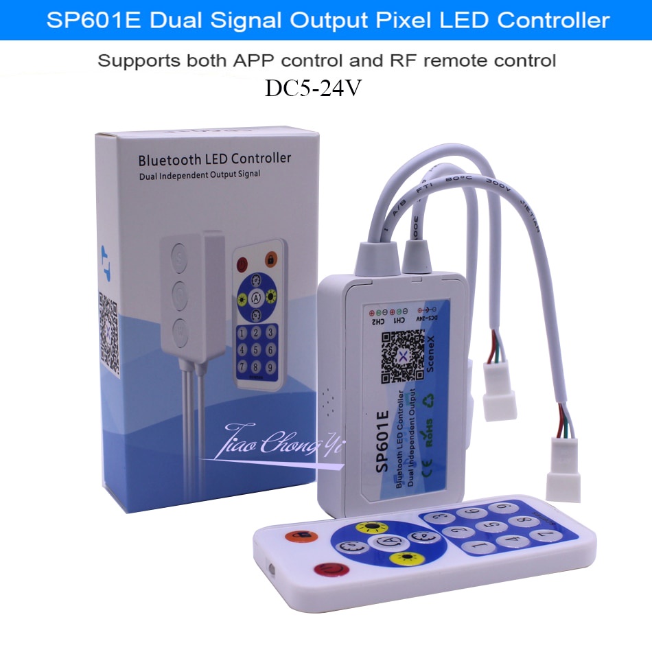 SP601E WS2812B WS2811 DC5V-24V Music Controller Built In Mic Dual ...