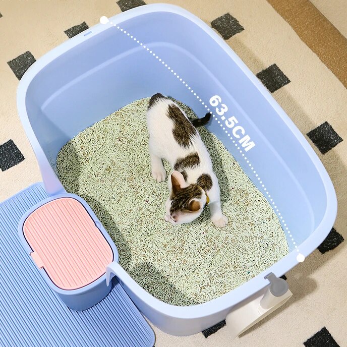 Semi-closed Plastic Cat Toilet Splash Guard Large Easy Cleaning ...