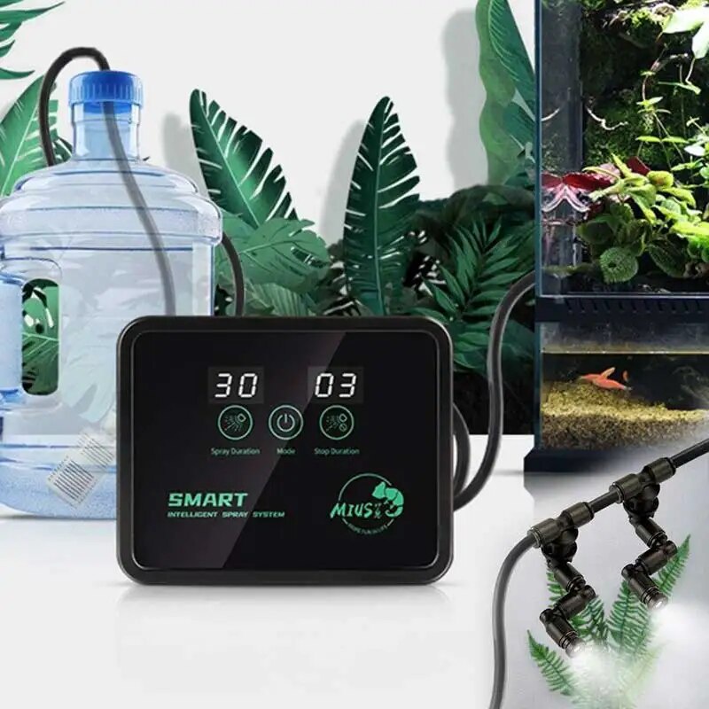 MIUS Smart Automatic Mist Reptile Humidifier Timer Rainforest LCD ...