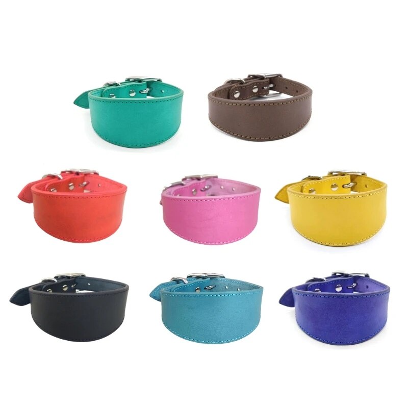 ☜Leathers Greyhounds Collars Soft Padding Wide Collars for Whippets ...
