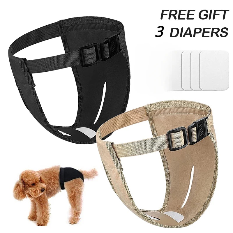 ☺Simple Dog Diapers Female Washable Dog Physical Pant Adjustable Puppy