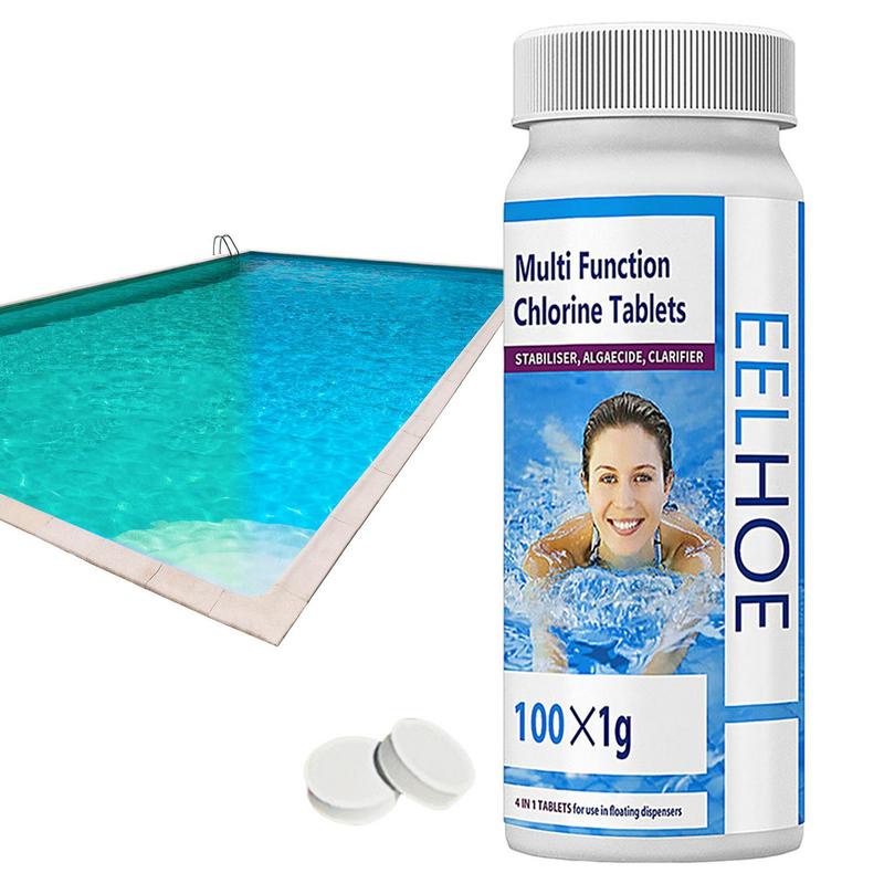 100pcs/Box Swimming Pool Cleaning Tablet Chlorine Bromine Tablets