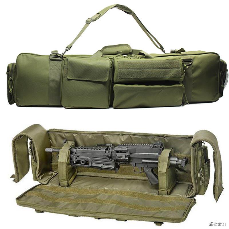 ☃Tactical Double Rifle Gun Bag For SAW M249 AR15 M4A1 M16 Airsoft Rifle