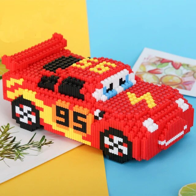 04L Disney Cartoon Pixar Cars 3 Diamond Building Blocks Lightning ...