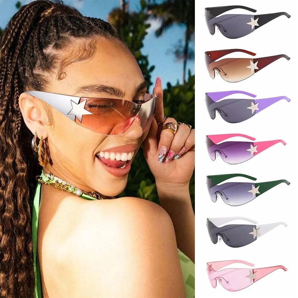 Punk One Piece Sunglasses Goggle New Y2k Luxury Brand Sun Glasses ...