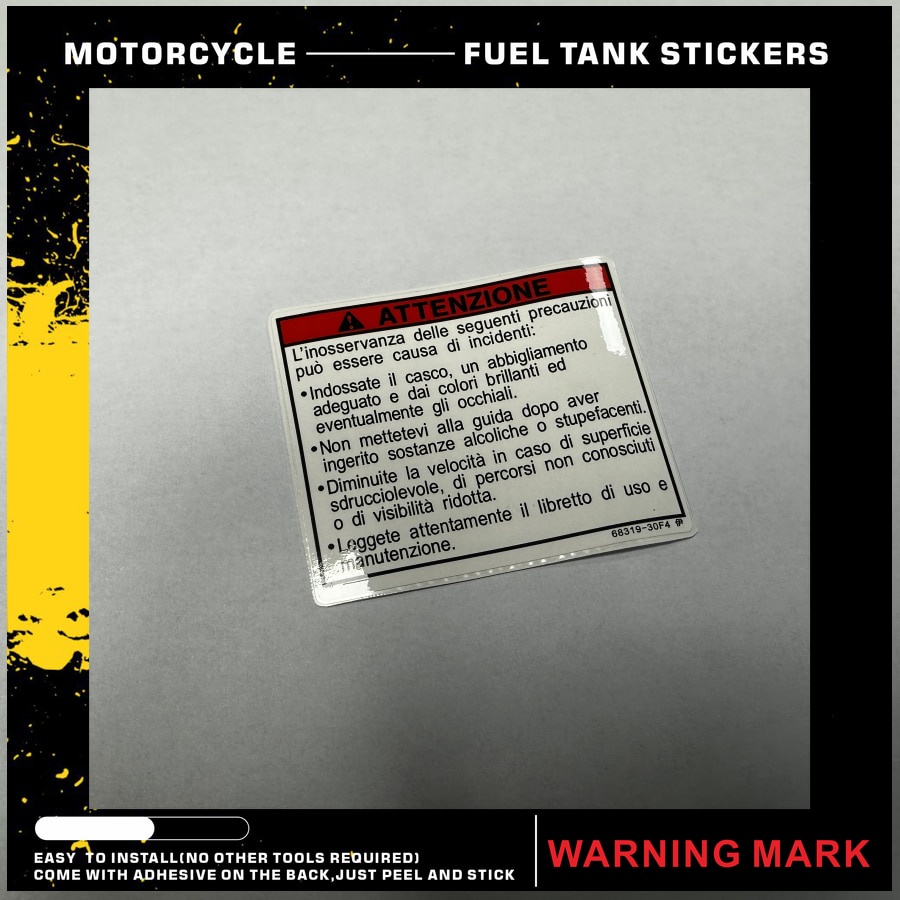 Motorcycle Decals Fuel Tank Cap Sign Key Tank Decal Warning Sign Logo ...