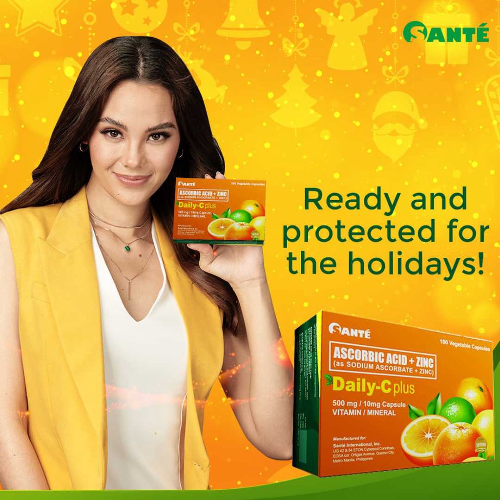 DAILY C Plus Zinc Non Acidic Vitamin C 500 mg contains 100 capsules