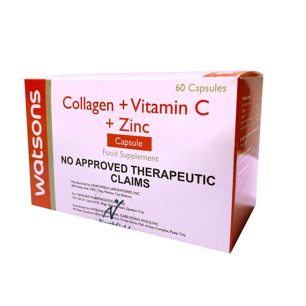 WATSONS Collagen + Vitamin C + Zinc 350mg 1 Capsule [sold per piece