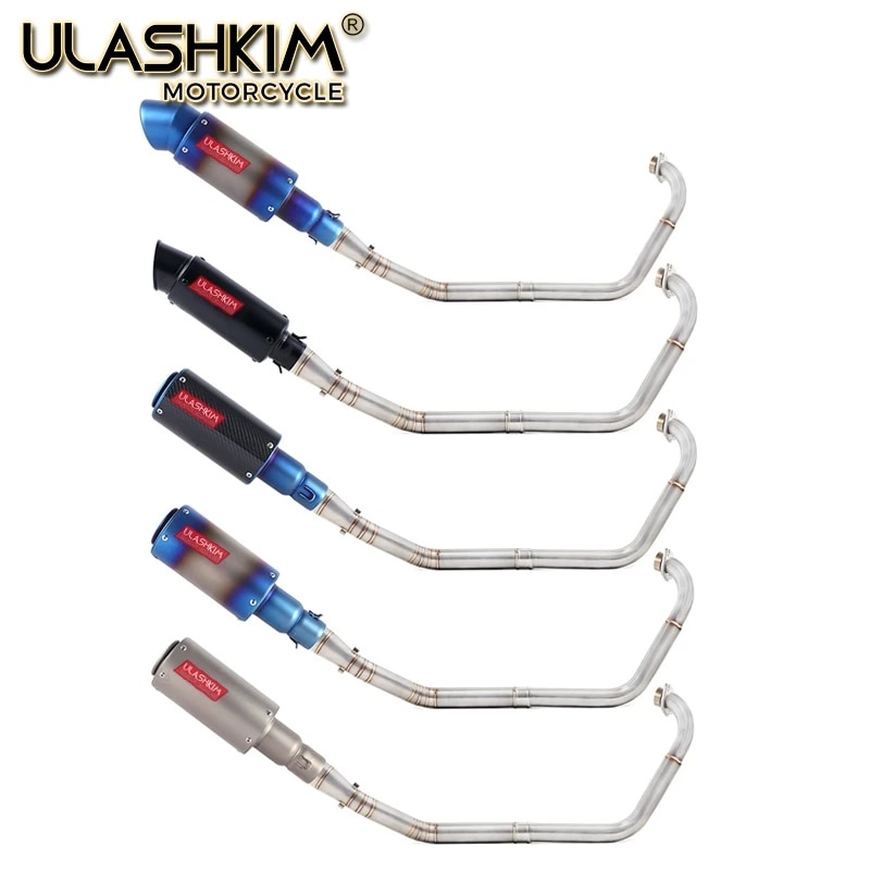 Motorcycle Full Exhaust Escape System Modifed Middle Link Pipe Slip On ...