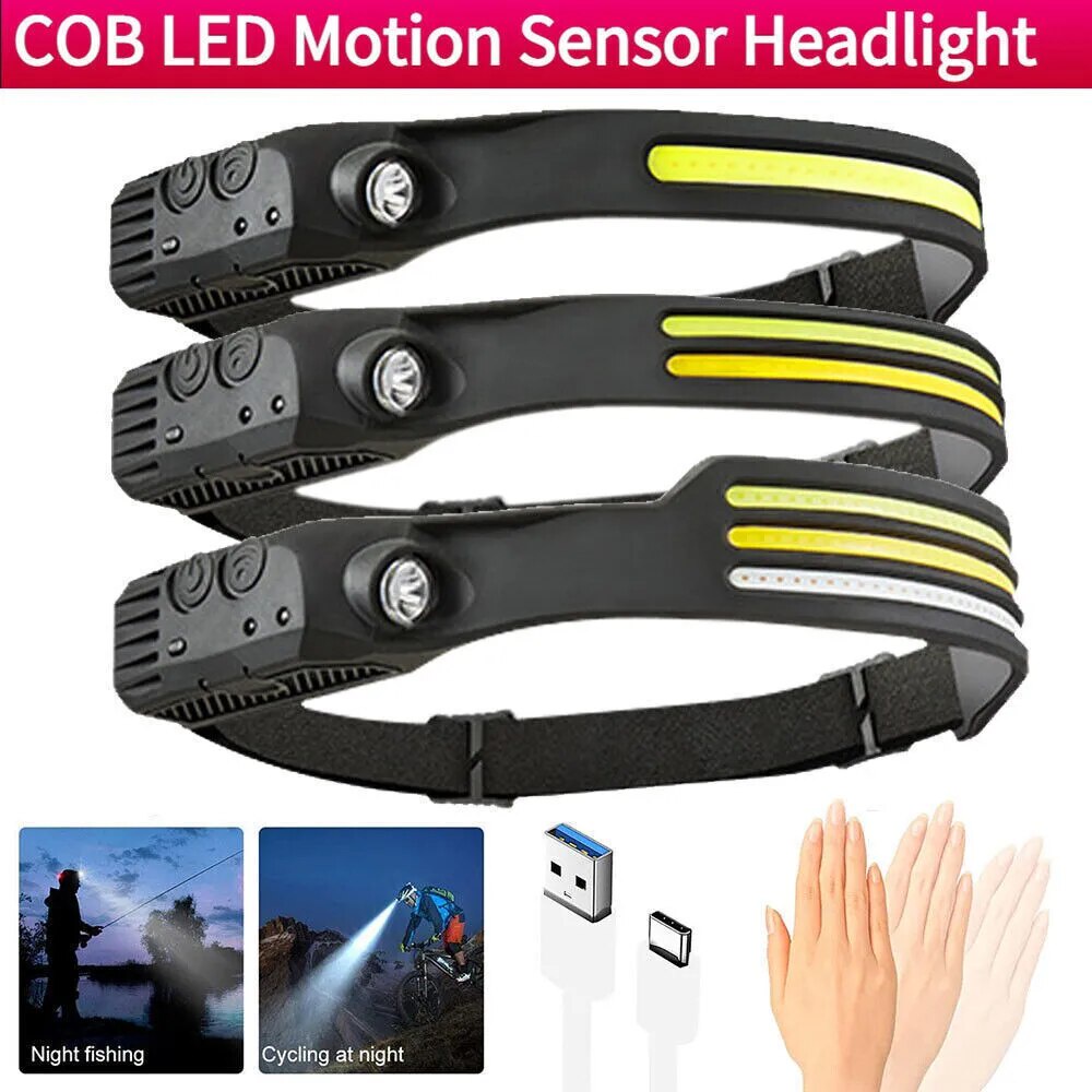 Mini Multifunctional Strong Light Induction Headlight COB Outdoor ...