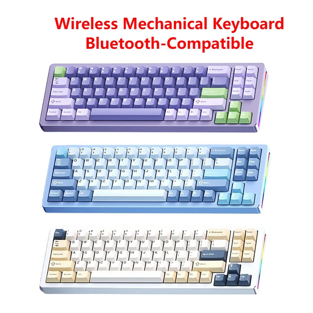 ☁M71 Wireless Mechanical Keyboard 3 Modes Hot Swappable Gaming Keyboard ...