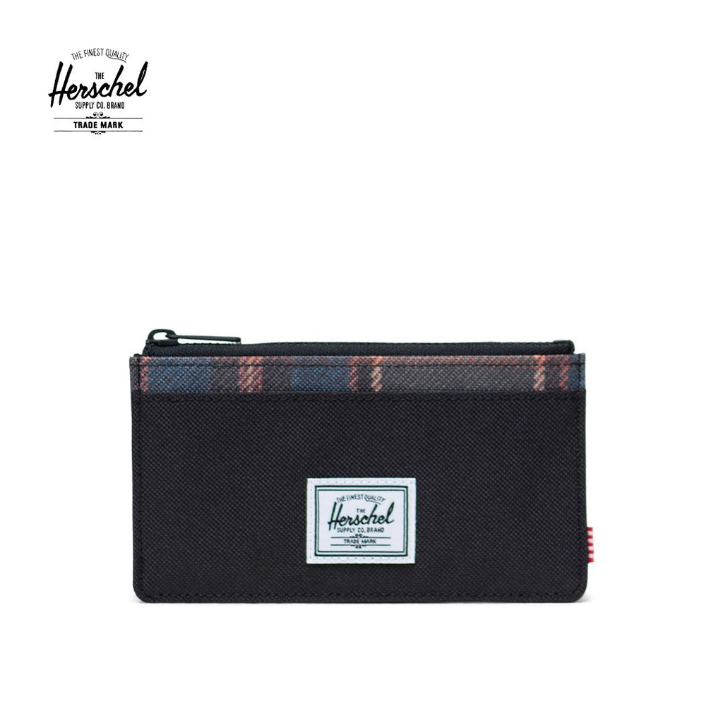 Herschel Oscar Large Cardholder Wallet Black Winter Plaid Us Os