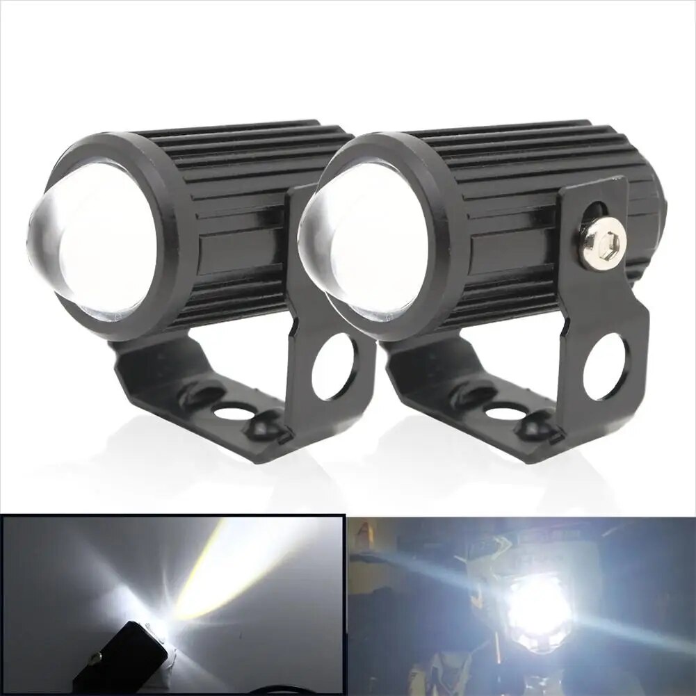 ⓥmotorcycle Mini Led Headlight Aluminum External Spotlight 3000lm Ultra