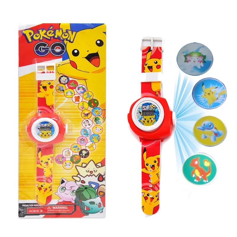 Pokemon Cartoon Projection Watch Anime Figure Pikachu Charmander ...