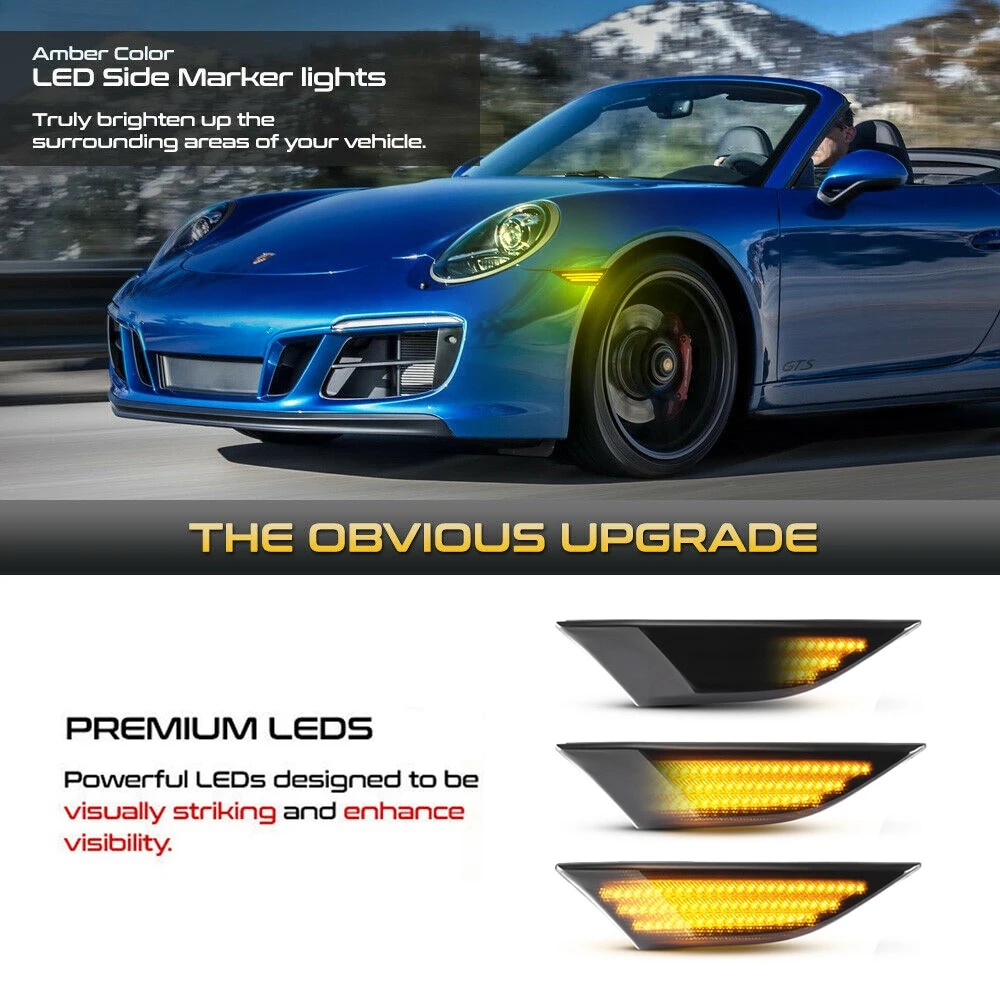 2Pcs LED Side Marker Turn Signal Light Sequential Blinker Lamps For ...
