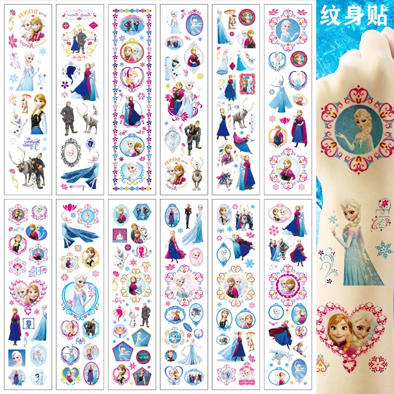 ⓞNew Disney Frozen Anna Elsa Princess Tattoo Stickers Toy Children ...