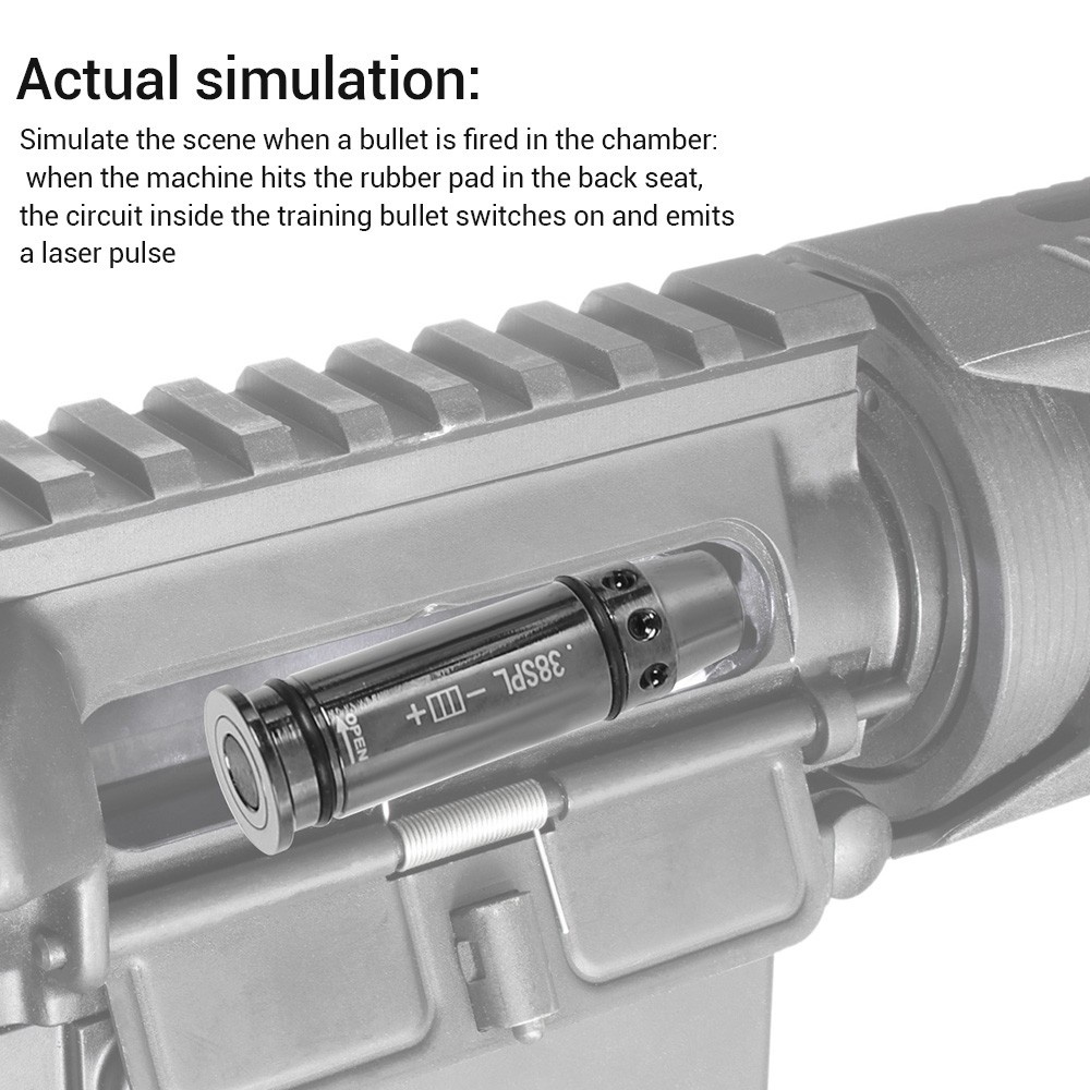 9MM .223Rem .38SPL Training Bullet Tactical Red Dot Laser Cartridge for