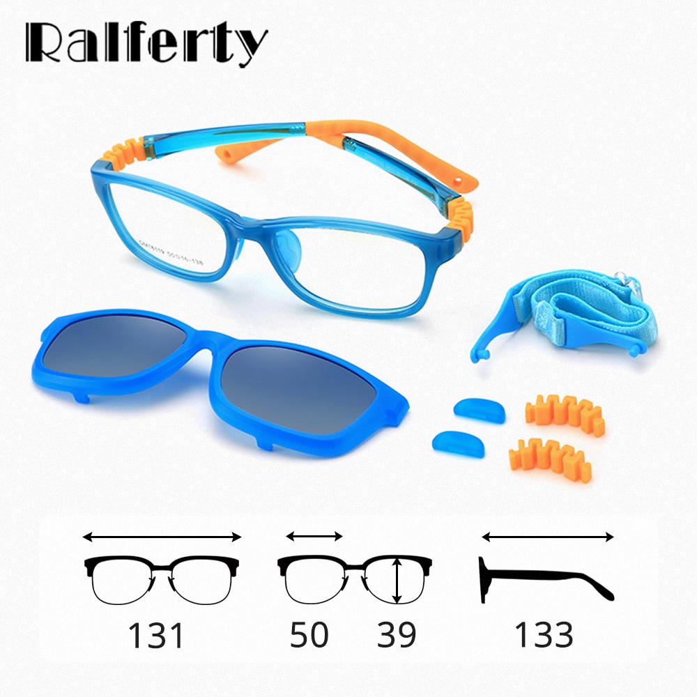 ♜Ralferty 2 In 1 Kids Sunglasses Polarized Clips On Glasses Child 0