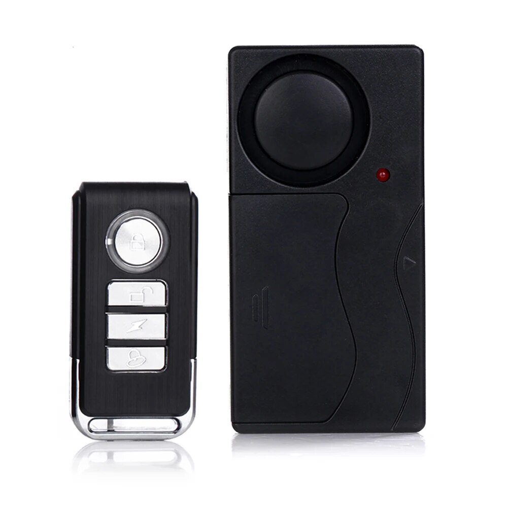 Wireless Remote Control Bike Alarm Door Windows Security Vibration Warn ...