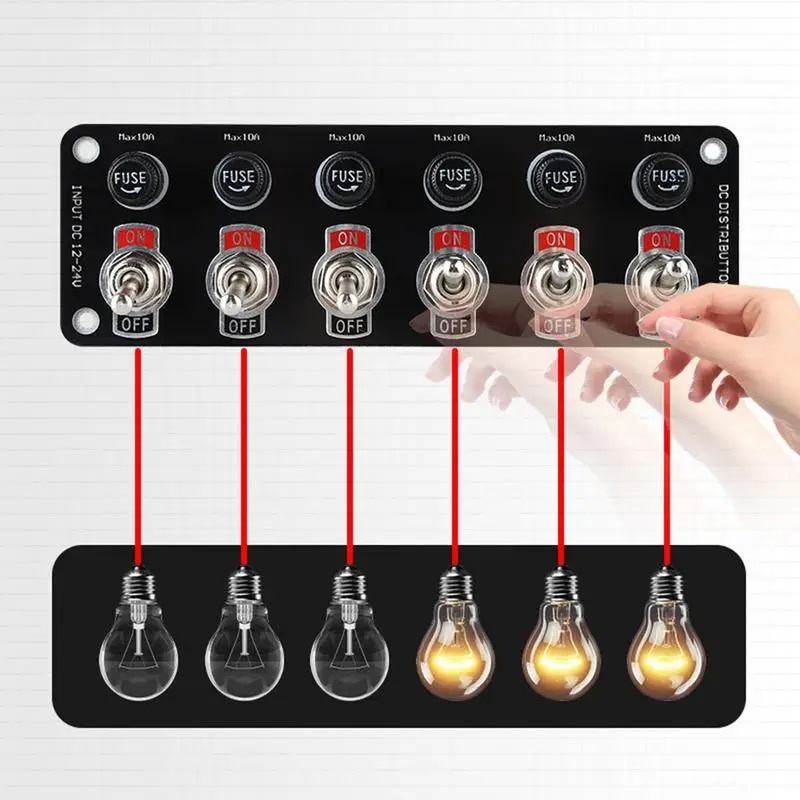 Marine Switch Panel 12-24v Toggle Rocker Switch Panel Box Light Switch ...