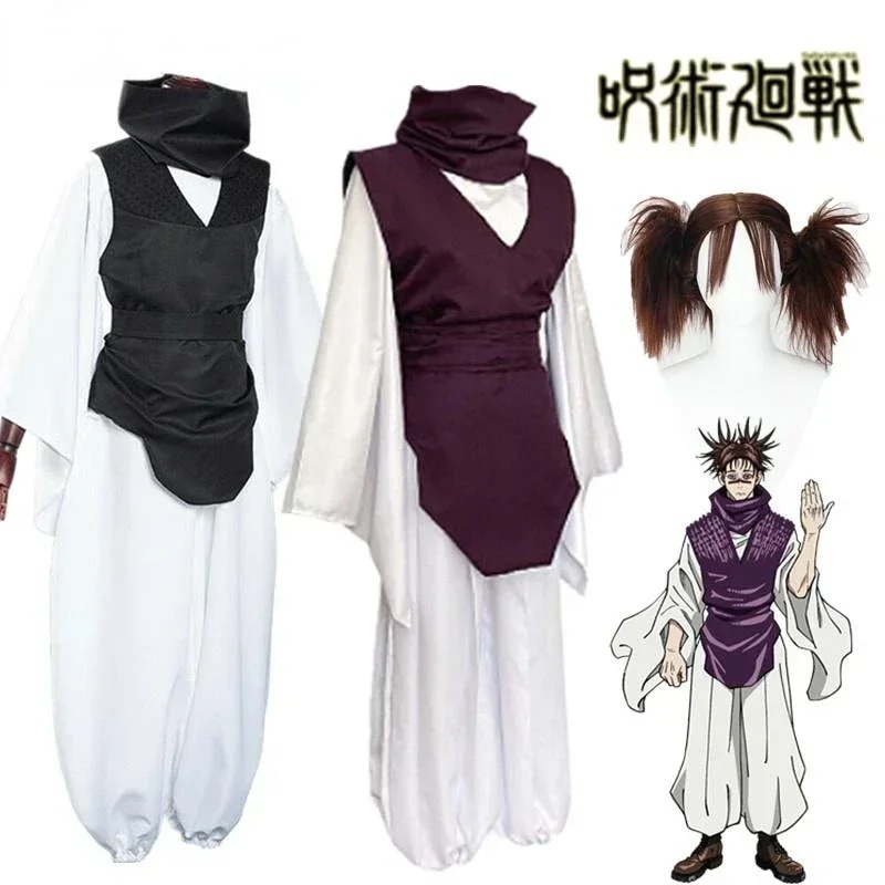 Anime Jujutsu Kaisen Choso Cosplay Costume Wig Top Vest Pants Black