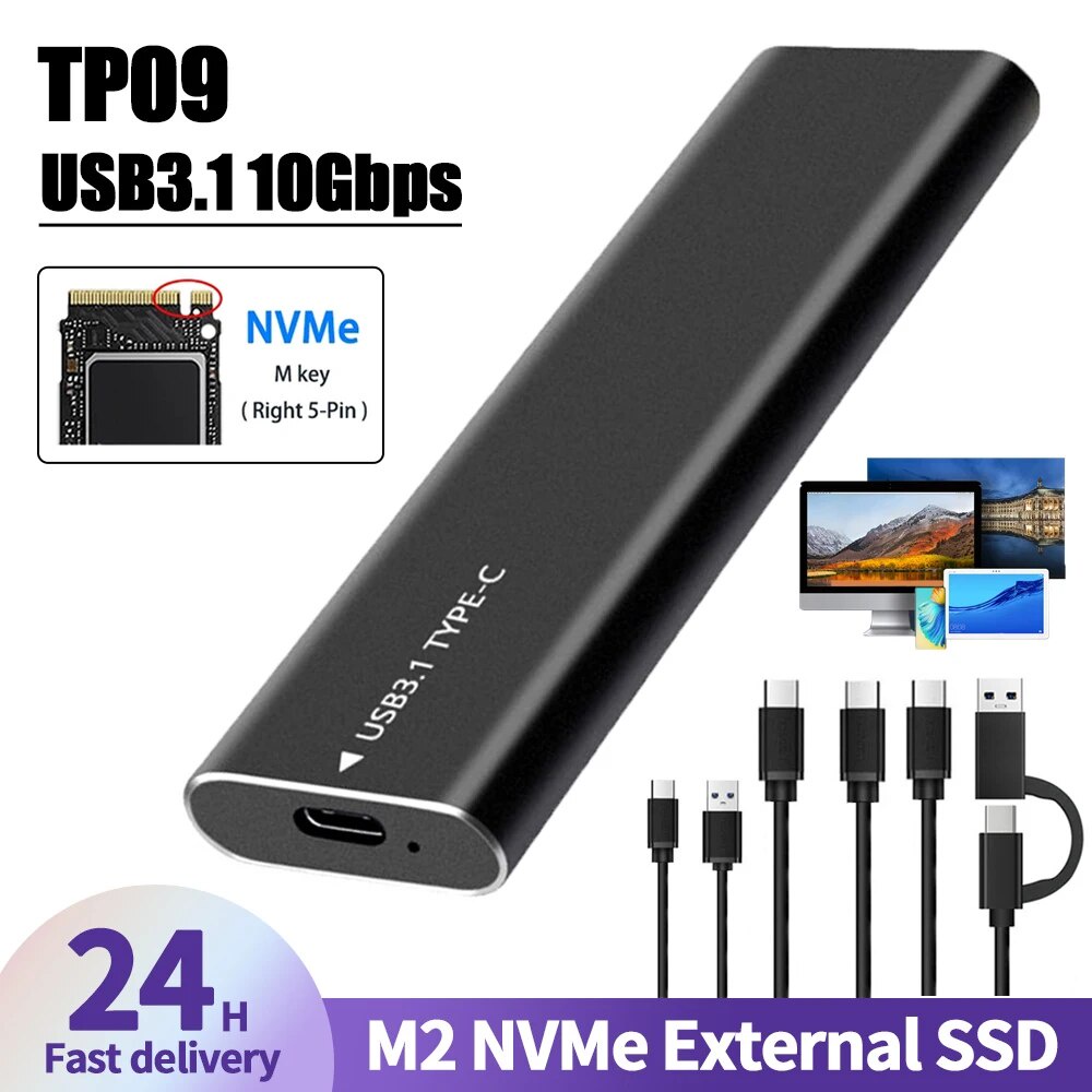 ♝M2 NVMe External Solid State Disk Box 10Gbps PCIE to Type-C 3.1 ...