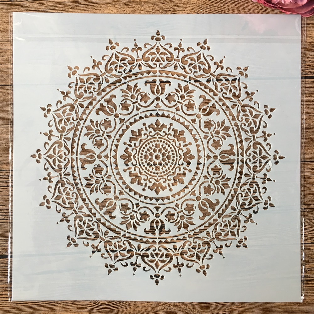 3030cm Big Geometry Mandala Round DIY Layering Stencils Painting ...