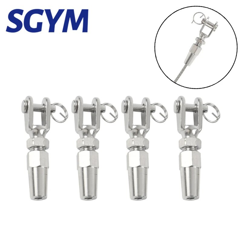☀4pcs 316 Marine Grade Stainless Steel Swageless Fork Terminal For 3mm ...