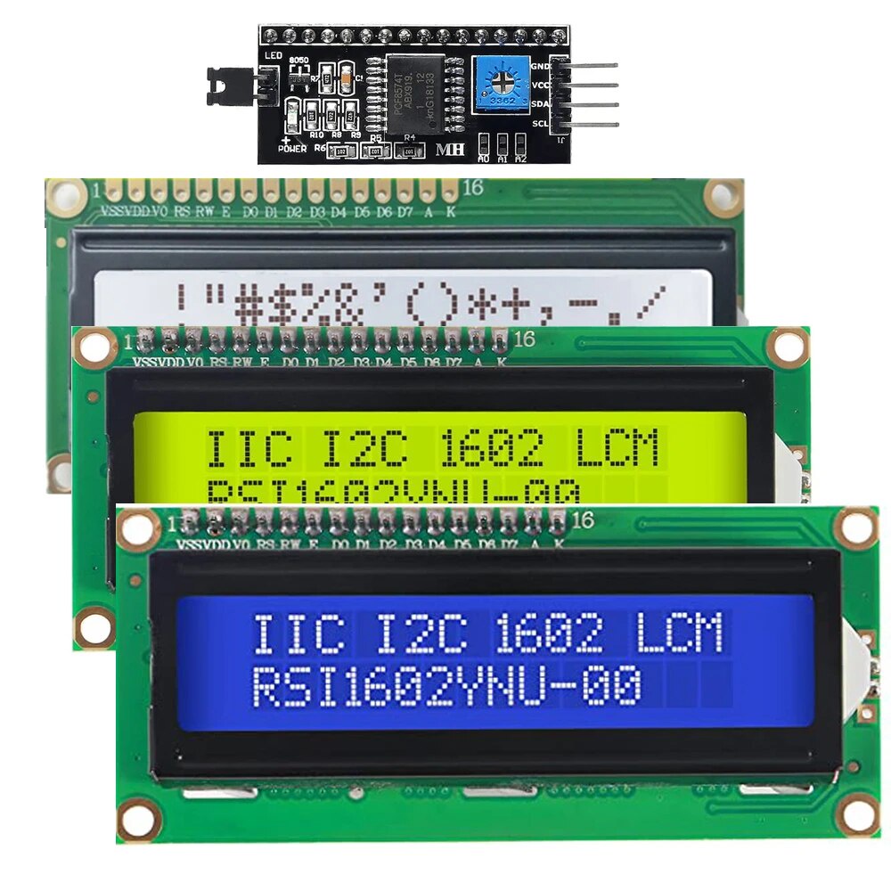 97v LCD1602 Module 16x2 Character Blue Screen LCD Display PCF8574T ...
