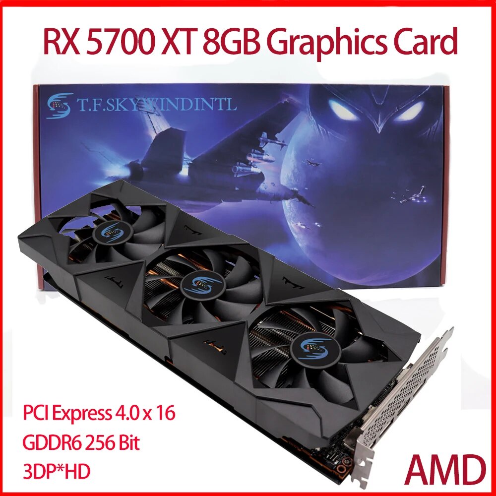 RX 5700XT GDDR6 8G 256bit Gaming Video Card For AMD Radeon RX 5700 Xt 256 Bit Desktop Graphics