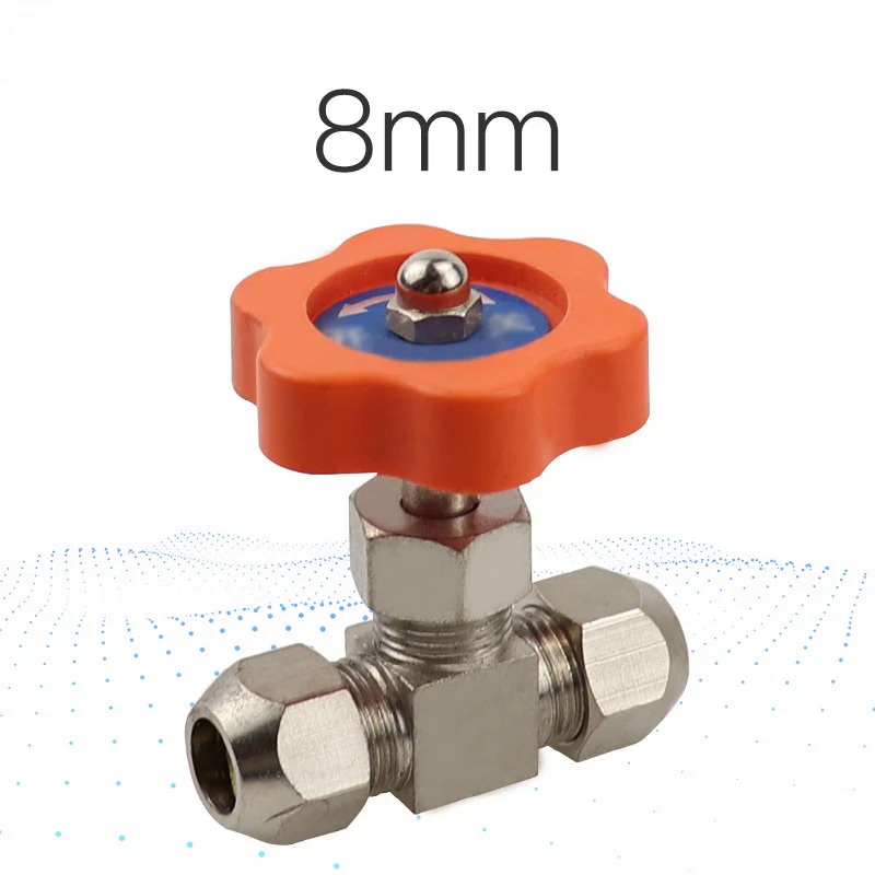 1pc High Pressure Durable Tube Nickel-Plated Brass Plug Needle Valve OD 6mm 8mm