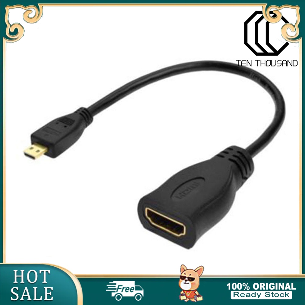 23cm 1080P Micro HDMI Male Type D to HDMI Female A Convertor Adapter ...
