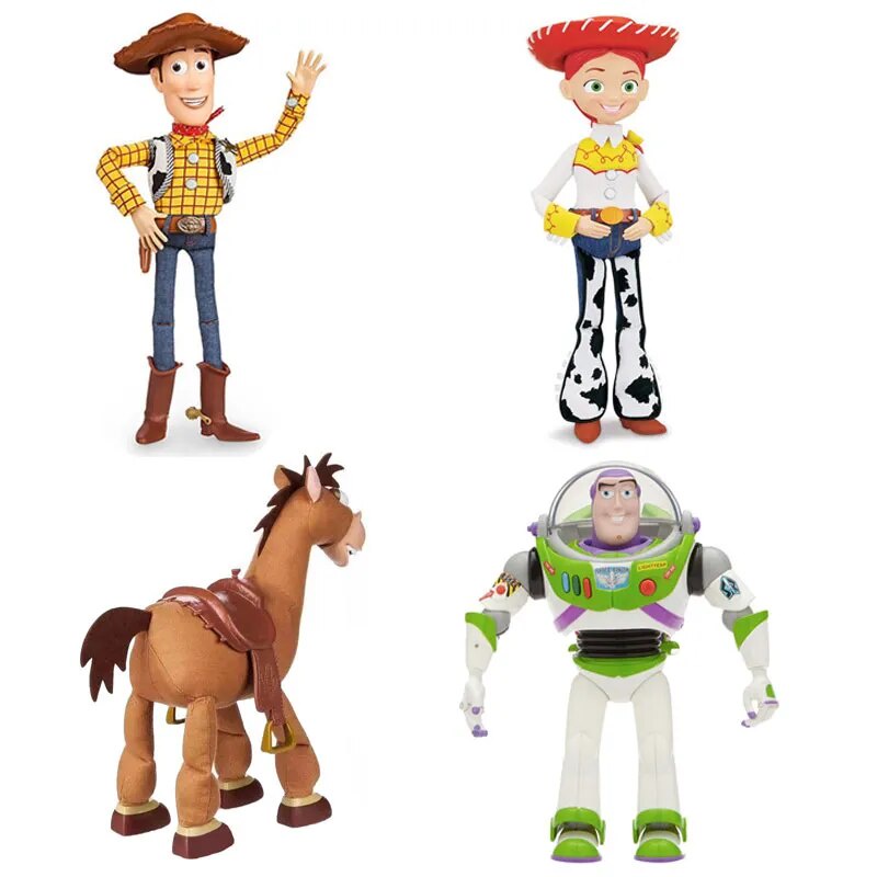 93V Disney Pixar Toy Story Talking Woody Jessie Buzz Lightyear Bullseye ...