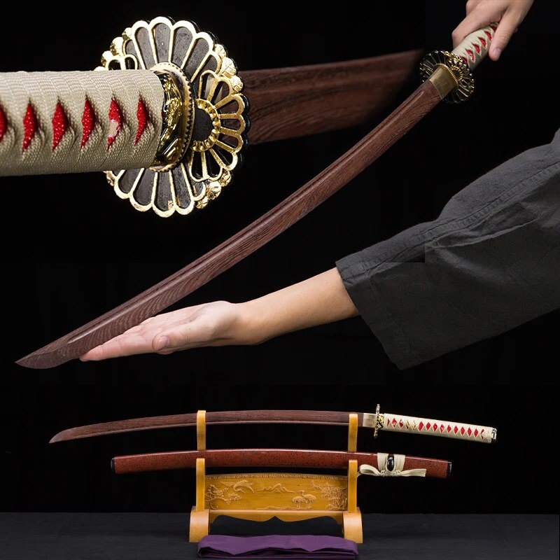 86l Wooden Katana Japanese Style Sword Rosewood Blade No Sharpened ...