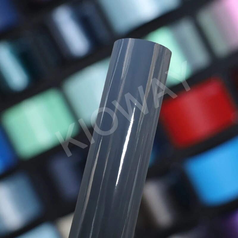 63s Highest quality glossy vinyl Wrap dark Cement gray Vinyl film Car