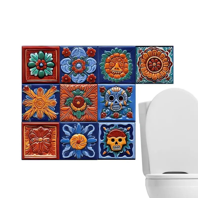 Peel And Stick Tile Stickers Adhesive Waterproof Peel And Stick Wall Tile Decals 4 X 4 Inch ...